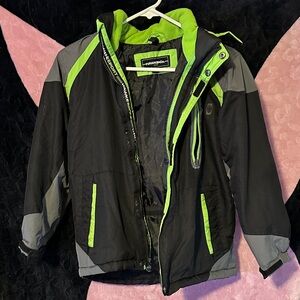 Hawke & Co Kids Black Jacket with Green Highlights